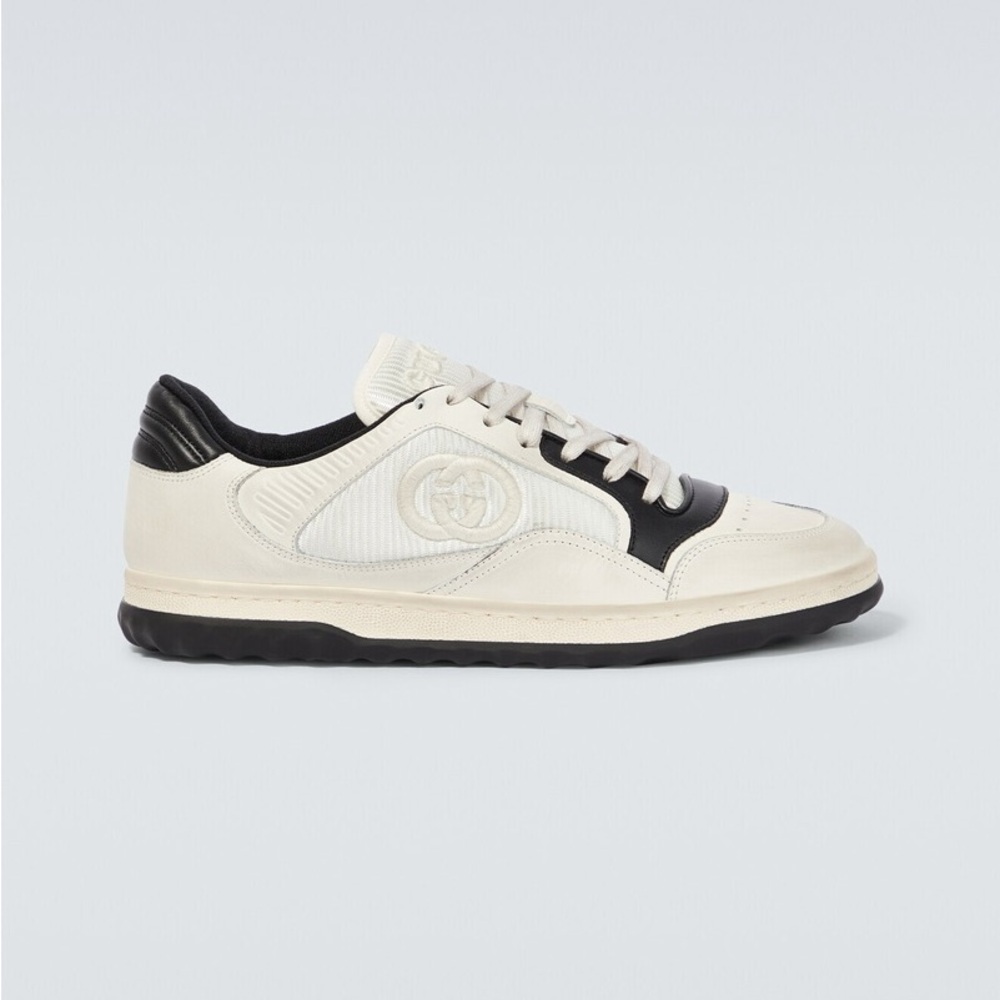Gucci MAC80 Interlocking G Sneaker White Black Leather Low Top Men’s Size: 11